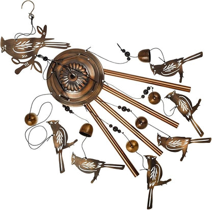 Bronze Cardinal Wind Chimes for Home, Garden, Balconies, Rooms, Patio, Indoor, Outside Decor, Memorial Wind Bell, Retro Wind Catcher, Outdoor Blessing Wind Chime Gifts for Mom, Women, Grandma, Family