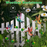 4 Pack Hummingbird Decorative Garden Stakes,Waterproof Garden Decor for Outside,Metal Yard Art Spring Decor for Outdoor Porch Lawn Pathway