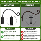 Heavy Duty 22 Inch Plant Hangers Bracket Outdoor, 80lbs Weight Capacity, Metal Wall Hooks for Hanging Plants, Bird Feeder, Wind Chime, Wall Decor, Plant Hanger Hooks for Hanging Flower Baskets