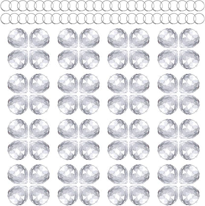 48 Pcs Clear Crystal Ball Prism 20mm Chandeliers Prism Sun Shine Catcher Christmas Crystal Ornaments Rainbow Pendants Maker, Crystals Ball for Window Hanging, Garden Decor, and Gift Making