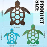 Threehoney 3 Sizes Metal Sea Turtle Wall Art Decor Beach Ocean Nautical Coastal Theme Decor Vintage Farmhouse Turtle Hanging Decoration for Indoor Outdoor Garden Backyard Pool Patio Kitchen Bathroom