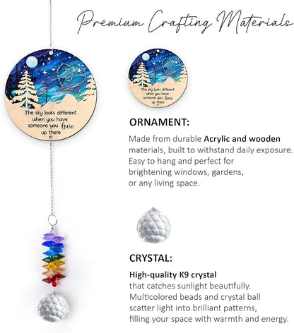 2 Layered Ornament Suncatcher - Sympathy Gift for Loss of Loved One - Memorial Grief Keepsake - Mother's Day Father's Day for Men Women Family Friends - Meaningful Home Decor