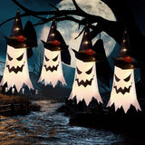 Halloween Decorations Outdoor Halloween Decor Hanging Outdoor Glowing Ghost Witch Hat Decorations Indoor Ornaments for Home Tree Garden Yard (4Pcs)