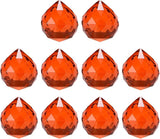 M METERXITY 10-Pack Crystal Ball Prisms, 24mm/0.94 Inch Chandelier Pendant Maker Hanging Crystals Chandelier Prisms for Home/Windows/Garden/DIY Decoration[Red Brown]
