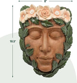 Arcadia Garden Products Large Whimsical Tree Face Planter, 8"x10.5", Outdoor Tree Hugger, Woman Spirit Sculpture for Garden Art Decor, Birdfeeder, Hangs on Trees, Fences or Walls, Willow