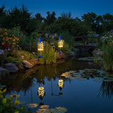 2 Pack Fish Solar Lights Outdoor Hanging Lantern with Handle, Solar Powered Fish Garden Decor for Outside Patio Yard Porch Pathway Fish Gifts for Women (Warm White LED Lights)
