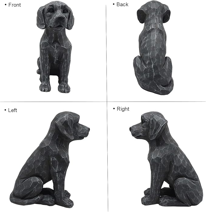 Clever Resin Dog Figurine for Garden Gray Retriever Statue Extraordinarily Life-Like Labrador Dog Statue Home Decor Amazing Likeness Hand Painted Resin 11 inch