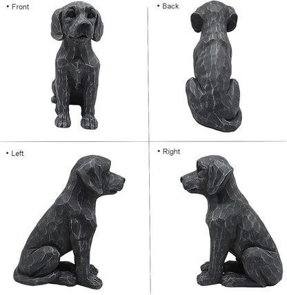 Clever Resin Dog Figurine for Garden Gray Retriever Statue Extraordinarily Life-Like Labrador Dog Statue Home Decor Amazing Likeness Hand Painted Resin 11 inch