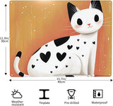 White cat with black heart shaped spots Tin sign,Metal Signs art wall Decor,Exquisite artistic plaque poster,for living room,cafe,Yard,Patio,Bedroom,gifts for Pet Lovers,12x16 Inch