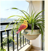 Bird Statue Outdoor Plants Pot Hanging Decor Garden Animal Sculpture for Tree Fence Balcony Patio Lawn Yard Ornaments