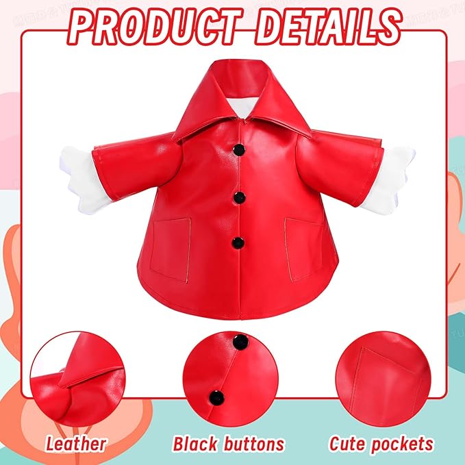Raincoat Goose Outfits Spring Porch Goose Outfit Summer Yard Clothes for 23" Lawn Outdoor Garden Yard Patio Geese Statue Spring Summer Decor(Red)