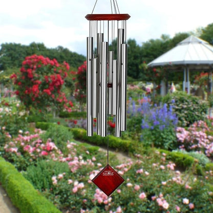 Woodstock Wind Chimes of Orion Wind Chimes for Outside, 30" Silver Medium Tone Wind Chime Décor for Outdoor Garden, Patio, Porch, Encore Collection