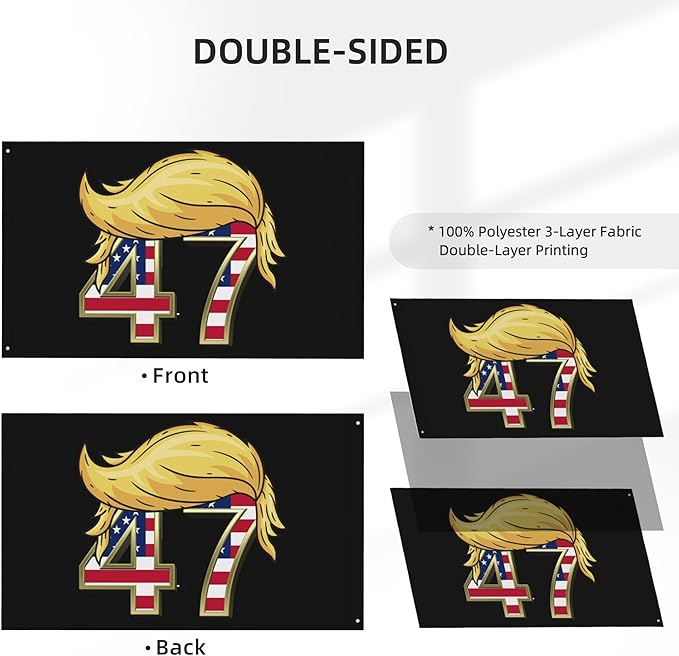 47 Flag 4x6 Outdoor Double Sided Take Save American Back Flags 3 Ply Heavy Duty with 2 Grommets for Outside