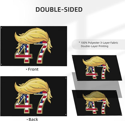 47 Flag 4x6 Outdoor Double Sided Take Save American Back Flags 3 Ply Heavy Duty with 2 Grommets for Outside