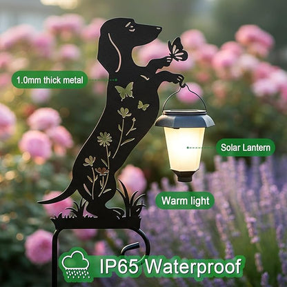 Dachshund Solar Lights Garden Stake,Dachshund Gifts Outside Decorations for Pathway,Yard,Garden Decor,Dog Solar Lights Outdoor