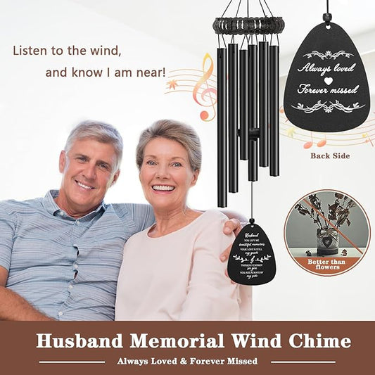 Soopau Memorial Gifts for Loss of Husband, Memorial Wind Chimes for Loss of Husband, Loss of Husband Sympathy Gift, Bereavement Remembrance Funeral Grief Gifts for Loss of Husband