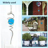 Aoedelyart Gazing Ball Spiral Decorative Wind Spinner Tail with Blue Glass Orb,Wind Spinner Spiral Stabilizer,Hanging Visual Illusion in Spinning Yard Art Decor,Indoor Outdoor Garden Decoration-13 in