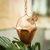 Topadorn Metal Rain Chain Decoration 8.7FT., Rain Catcher Metal Chain Gutter Downspout 105'' for House Eaves, Garden & Home, Butterfly&Flowers Shape Rain Chains