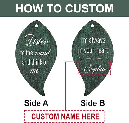 Personalized Sympathy Wind Chimes, Sympathy Gifts for Loss of a Loved One, Wind Chimes Customized Memory Words for Loss of Loved Person, Bereavement/Memorial Gift for Loss