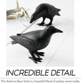 NACH Cast Iron Crow Statue, Head Down Raven, Large Garden Statues, Crow Garden Sculpture, Bird Figurines Home Decor, Crow Decor, Raven Decor, Black Bird Statue, 10 x 3.5 x 6 inches, JS-90-7117