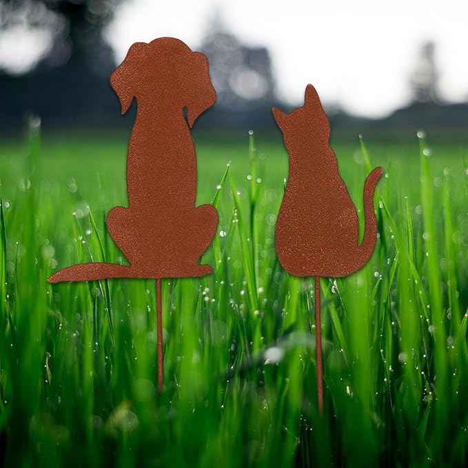 XISAOK Metal Rusted Animals Garden Stake Artificial Metal Garden Art for Garden Decorations Outdoor Backyards Decors