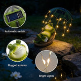 Solar Frog with Umbrella Statue - LED Solar Powered Garden Decor, Auto On/Off Waterproof Resin Outdoor Sculpture for Patio, Yard, Pond, Unique Gardening Gifts for Women & Mom