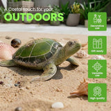 Resin Sea Turtle Decorative Statue - 16x15 Inch Tropical Wall and Garden Art -Ocean-Themed Décor for Home - Beach House - Coastal - Marine Enthusiasts (Green)