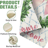 Dyrenson Welcome Pink Bow Wreath 28 x 40 House Flag Double Sided, Coquette Ribbon Eucalyptus Leaves Garden Yard Decoration, Botanical Plants Burlap Outdoor Decor Decorative Large Flag