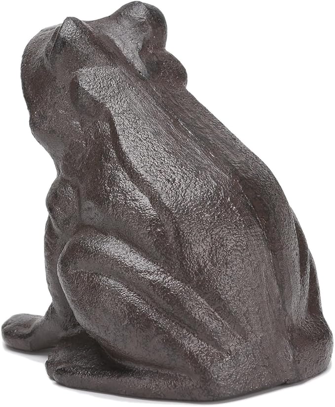 BRASSTAR Cast Iron Lying Frog Statue Lawn Garden Farm Home Figurine Outdoor Decoration TQGJPT510