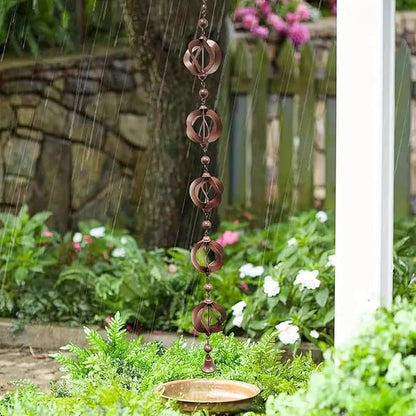 3.5ft Rain Chains for Gutters Aluminum, Outdoor Decorative Rainchain Heavy Duty Gutter Catcher Downspout Replacement, Durable Hanging Rain Gutter Chain for Eaves Drainage and Home Display (Wind chime)