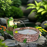 Solar Frogs for Outdoors, Fishing Frog-Shaped Garden Decor, Patios, Yards, and Lawn Ornaments Frog Gifts for Women