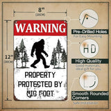 BigFoot Gifts For Men Garage Sign Warning Property Protected By Big Of Foot Signs Man Cave Funny Warning Metal Signs