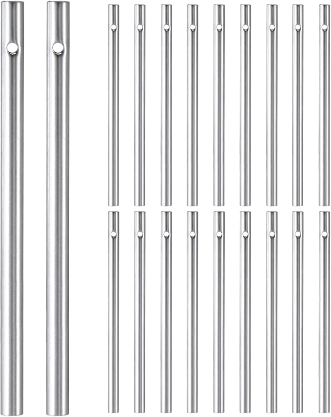 M METERXITY 20-Pack Wind Chime Tubes, Aluminum Wind Chime Empty Tubes, Metal Wind Bell for Adults Arts and Crafts/DIY Home Garden Outdoor Hanging Decorations [0.6x11.5cm, Silver]