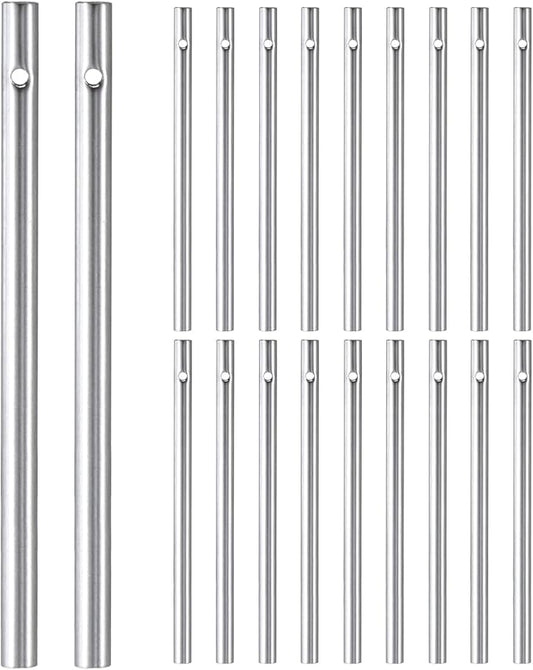 M METERXITY 20-Pack Wind Chime Tubes, Aluminum Wind Chime Empty Tubes, Metal Wind Bell for Adults Arts and Crafts/DIY Home Garden Outdoor Hanging Decorations [0.6x11.5cm, Silver]