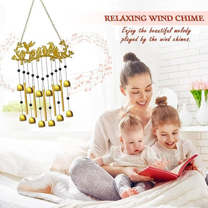Bird Wind Chimes for Outside, Christmas Hummingbird On Branch Metal Windchimes Indoors Window Hanging Garden Patio Yard Porch Home Decor Soothing Tones Memorial Birthday Festival Gifts for Women, Mom