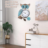 MUMTOP Owl Outdoor Clock Waterproof, 14.56 Inch Outside Wall Clock with Thermometer Combo for Patio Pool Garden Home Decor