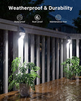 8 Pack Solar Wall Lights, Stainless Steels Outdoor Waterproof Motion Sensor Modern Metal Lamps for Fence, Deck, Post, Stair, Front Porch, Dock, Patio, Yard, House Siding, Convenient Security Lighting