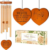 Bestie Gifts for Women, Best Friend Wind Chimes, Friendship Bestie Happy Birthday Gift for Women, Graduation Thanksgiving for Friends Female BFF, Large 36 inch