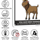 SmartSign Funny Beware Of Moose Warning Sign - 10"x7", 40 mil Laminated Rust-free Aluminum - Metal Signs for Wall Decor, Outdoors, Patio, Gifts, Cafe - Moose Theme, Made in USA