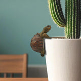 Mini Turtle Statue Miniature Tortoise Figurine Plant Pot Hanger, Realistic Resin Climbing Turtle Ornament Garden Decor for Bonsai Succulents Aquariums, Creative Gift for Plant Parents