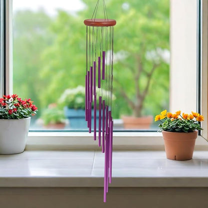 INOOMP Vintage Metal Wind Chimes for Outdoor Garden and Patio, Purple Rotating Windbell Decoration with Musical Tone for Porch and Yard Hanging Decor