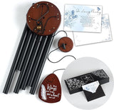 Memorial Wind Chimes for Loss of Loved One, Windchimes in Memory of a Loved One, Sympathy Gift Baskets, Bereavement Condolence Gifts, Memorial Gifts for Loss of Mom, 32" Sympathy Feather, Black