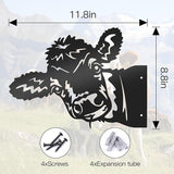 Peeping Cow Metal Yard Decor Lovely Farm Fence Decor Cow Decor for Fence Decor Outdoor Metal Garden Decor Outdoor Fence Decoration for Outdoor Farm or Farmhouse Yard Lawn (Fresh Cow)