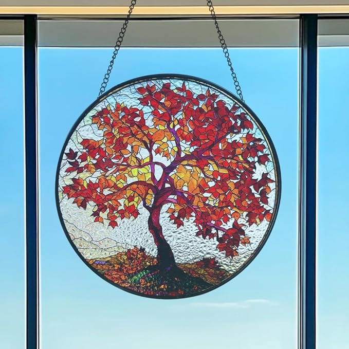 Stained Glass Window Hanging,suncatcher Stained Glass kit,Stained Glass Ornament, Garden suncatchers for Windows Hanging,Window Decor or Indoor,Gifts for Women, Lovers, Couple, Friends