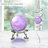 Gazing Ball Spiral Tail with Purple Glass Orb, Wind Spinners Stabilizer, Stainless Steel Wind Spinner Tail, Outdoor Décor, Hanging Garden Sculptures Decoration Ornament 13inch Height