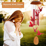 Cardinal Wind Chimes for Outside Solar Cardinal Gifts for Women Mom Grandma Father Memorial Red Bird WindChimes for Loss of Loved One Sympathy Windchime Garden Outdoor Decor