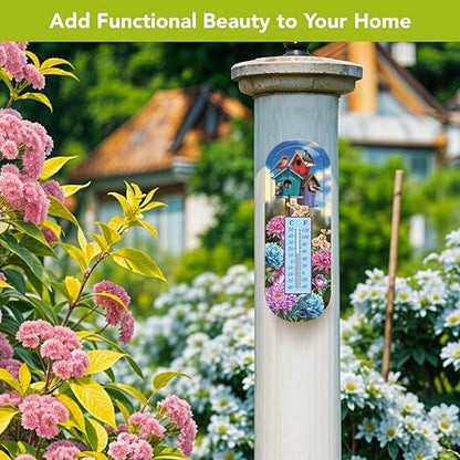 Briarwood Lane Colorful Birdhouses Metal Thermometer
