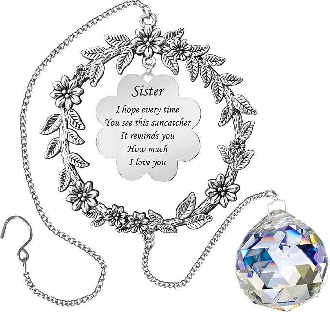 Birthday Sisters Gifts from Sister Brother, Christmas, Birthday, Valentines Day, Suncatcher Gifts for Sister/Sister in Law, Sun Catcher Sister Gift Ideas