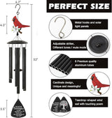 Cardinal Bird Sympathy Wind Chimes, Memorial Wind Chimes for Loss of Loved One Prime, Bereavement/Sympathy/Memorial Gift for Loss of Mother Father Husband Condolence (Black)