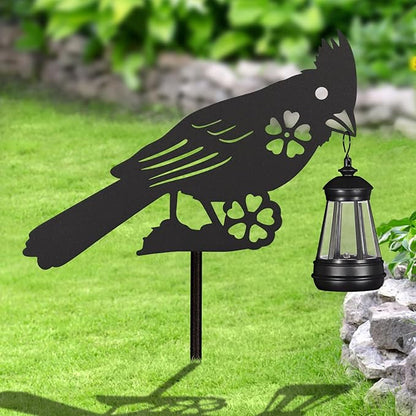 2Pack Solar Outdoor Garden Lights Stakes Solar Metal Flower Cardinal Lawn Deco Statue Patio, Outdoor Decor, Garden Decorations, Lawn Ornaments